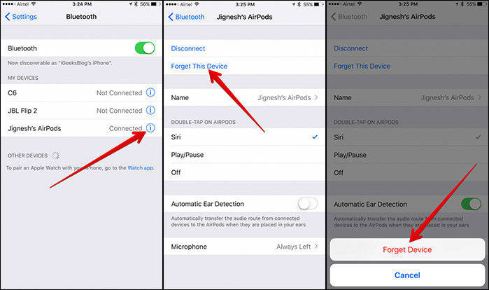 call way on to 3 iphone how disconnect to Keep Disconnecting from Fix AirPods iPhone Ways (iOS 6