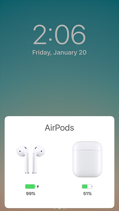 apple airpods battery status