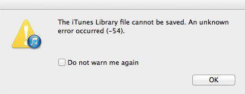 Solved] The iPhone cannot be synced iTunes error (-54) after ...