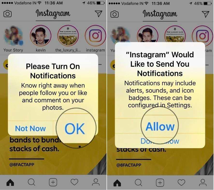 instagram not sending notifications android