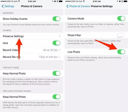 How to Disable/Turn Off Live Photos on iPhone 7/7 Plus